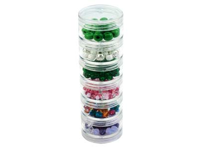 Scatole Rotonde Piccole Per Perline, 4,1 Cm, Beadalon, Confezione Da 6