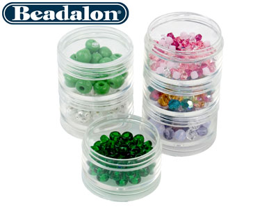Scatole Rotonde Piccole Per Perline, 4,1 Cm, Beadalon, Confezione Da 6 - Immagine Standard - 2