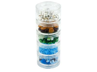 Scatole Rotonde Medie Per Perline, 5,1 Cm, Beadalon, Confezione Da 5
