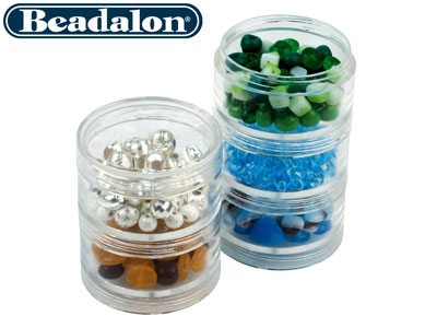 Scatole Rotonde Medie Per Perline, 5,1 Cm, Beadalon, Confezione Da 5 - Immagine Standard - 2