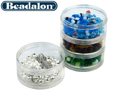 Scatole Rotonde Grandi Per Perline,6,4 Cm, Beadalon, Confezione Da 4 - Immagine Standard - 2