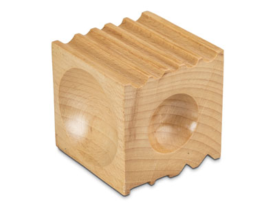 Wooden Forming And Dapping Block With Half Round, Rectanglar, Triangular & Round Concave Grooves - Immagine Standard - 4