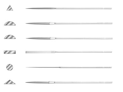 Set Di 6 Lime Per Lucidatura, Superficie In Acciaio Al Carbonio, Vallorbe - Immagine Standard - 3