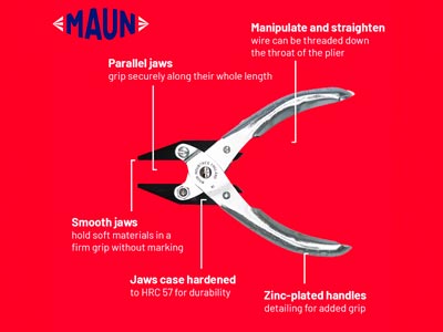 Pinza Piatta Liscio Parallelo, 140 Mm, Maun - Immagine Standard - 7