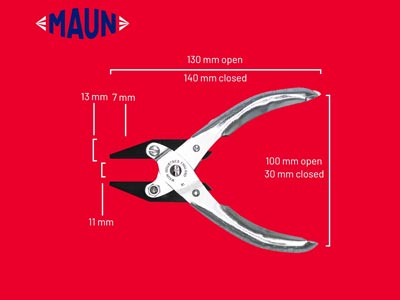 Pinza Piatta Liscio Parallelo, 140 Mm, Maun - Immagine Standard - 8