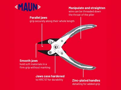 Pinza Piatta Liscio Parallelo, 125 Mm, Maun - Immagine Standard - 8