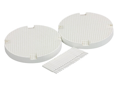 Set Di 2 Piastre Rotonde In Ceramica A Nido Dape, Diametro 76 MM