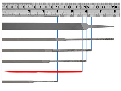 Set Di 6 Lime Per Cera, Grana Fine 140mm, Vallorbe - Immagine Standard - 9