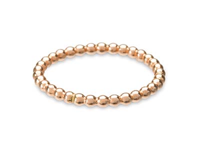 Anello Con Perline Sferiche 2 Mm, Gold Filled Rosa, Dito 51
