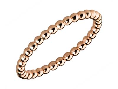 Anello Con Perline Sferiche 2 Mm, Gold Filled Rosa, Dito 51 - Immagine Standard - 2