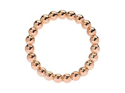 Anello Con Perline A Sfera 3 Mm, Oro Laminato Rosa, Dito 50 - Immagine Standard - 3