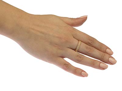 Anello Con Perline Sferiche 1,50 Mm, Gold Filled Rosa, Dito 61 - Immagine Standard - 5