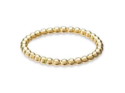 Anello Con Perline In Oro Pieno Da 12 Ct, 2 Mm, Misura 9,5 - Immagine Standard - 1