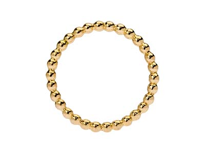 Anello Con Perline In Oro Pieno Da 12 Ct, 2 Mm, Misura 9,5 - Immagine Standard - 3