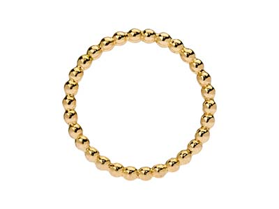 Anello Con Perline Sferiche 2 Mm, Gold Filled, Dito 54 - Immagine Standard - 3