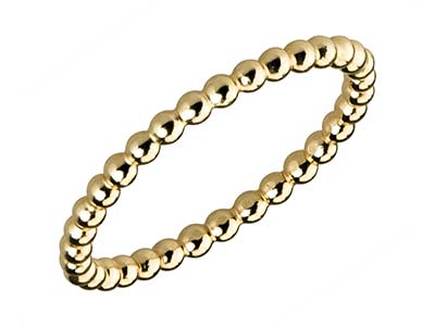Anello Con Perline Sferiche 2 Mm, Riempito D'oro, Dito 56 1/2 - Immagine Standard - 2