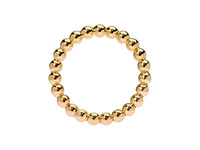 Anello Con Perline Sferiche 3 Mm, Riempito In Oro, Misura Anello 52 - Immagine Standard - 3