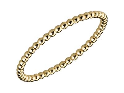 Anello Con Perline Sferiche 1,50 Mm, Gold Filled, Dito 59 - Immagine Standard - 2