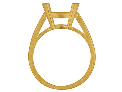 Solitario 4 Griffe Per Pietra Ovaleda 10 X 8 Mm, Oro Giallo 9k, Misur A 53 Giallo Da 9 Kt - Immagine Standard - 2