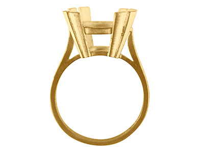 Anello Con Pietra Singola Ovale Di 16 X 12 MM A11, Marchio Di Autenticità, Misura N 54 ,  Oro Giallo Da 9 Kt - Immagine Standard - 2