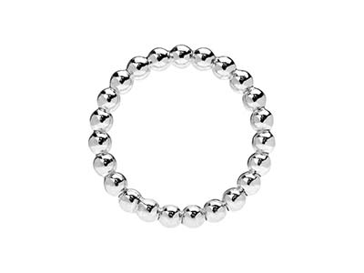 Anello Perlato Con Sfera Da 3 Mm, Argento 925, Dito 50 - Immagine Standard - 3
