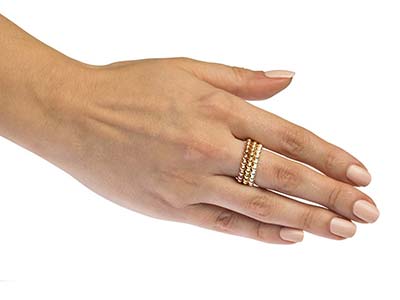 Anello Perlato Con Sfera Da 3 Mm, Argento 925, Dito 50 - Immagine Standard - 5