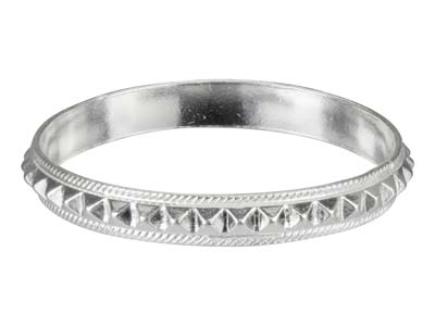 St Sil Pyramid Patterned Ring 3mm Size O - Immagine Standard - 1