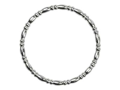 Anello Con Perline, Rondella Ovale E Altezza 1,5 Mm, Argento 925, Dito50 - Immagine Standard - 2
