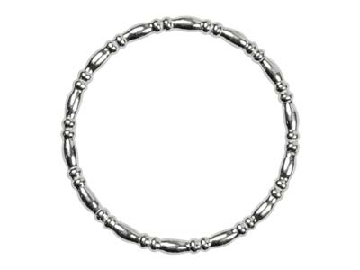 Anello Con Perline, Rondella Ovale E Altezza 1,5 Mm, Argento 925, Dito52 - Immagine Standard - 2