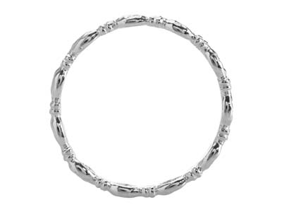 Anello Con Perline, Ovale E Rondella Alternata Di 2 Mm, Argento 925, Dito 53 - Immagine Standard - 2