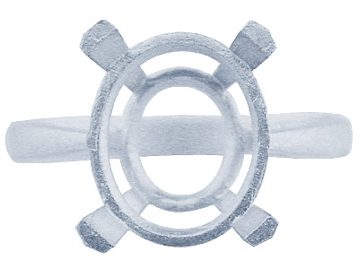 Anello Con Montatura A 4 Griffe Perpietra 12 X 10 Mm, Argento 925, Di To 5253 53 ,  Argento 925