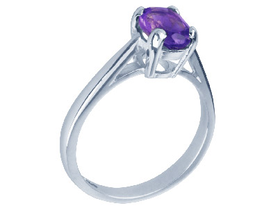Anello Con Montatura A 4 Griffe Perpietra 12 X 10 Mm, Argento 925, Di To 52/53 53 ,  Argento 925 - Immagine Standard - 3
