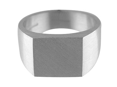 Anello Per Lincisione Di Iniziali Rettangolare G16, Marchio Di Autenticità, Testa 17,5 X 12 X 5 Mm, Misura R 59 ,  Argento 925