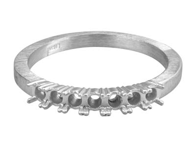 Fede Nuziale Per 7 Pietre Da 2,5 Mm, Argento 925, Dito 55/56 925 - Immagine Standard - 2