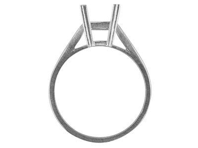 Anello Incastonato 4 Griffe Per Pietra Taglio Smeraldo Da 10 X 8 Mm, Argento 925, Misura 53/54 - Immagine Standard - 2