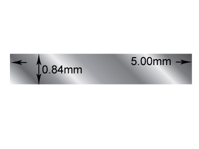 Filo A Sezione Rettangolare, 5 X 0,84 Mm, Argento 925, 100% Argento Riciclato - Immagine Standard - 2