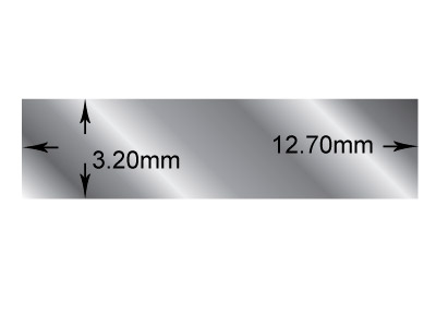 Filo A Sezione Rettangolare Molto Morbido, 12,7 X 3,2 Mm, Argento 925, 100% Argento Riciclato - Immagine Standard - 2