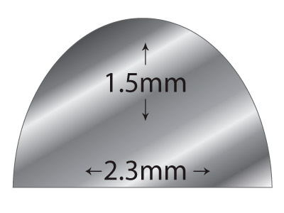 Filo Semianello Argento 925 Ricotto, 2,30 X 1,50 MM - Immagine Standard - 2