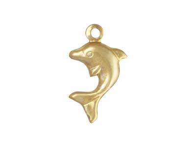 Charm Con Delfino In Oro Pieno 8 X 11 MM - Immagine Standard - 1