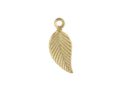 Charm Foglia In Oro Pieno Da 10 X 5 MM - Immagine Standard - 1