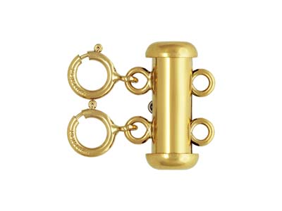 Chiusura A 2 File, Tubo Con 2 Anelli A Molla, Gold Filled