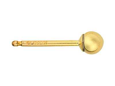 Perno A Pallina Da 3 Mm, Laminato In Oro