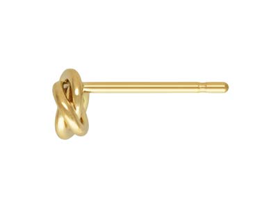 Orecchini A Perno A Nodo In Oro Pieno Da 5 MM - Immagine Standard - 2