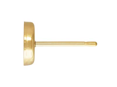 Set Incastonatura Da 6 MM Per Orecchini A Perno Rotondi In Oro Pieno - Immagine Standard - 2