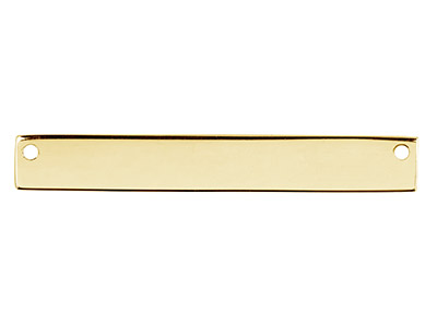 Semilavorato Per Stampaggio A Forma Di Barretta Rettangolare, 40 X 6 Mm, Laminato In Oro