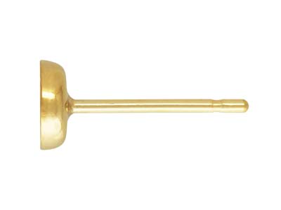 Set Incastonatura Da 4 MM Per Orecchini A Perno Rotondi In Oro Pieno - Immagine Standard - 2