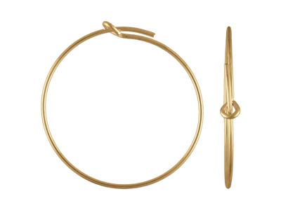 Orecchini A Cerchio Con Perline In Oro Antico, 25 MM - Immagine Standard - 1