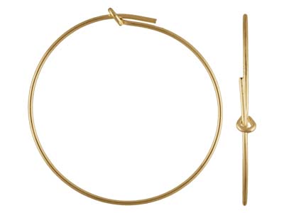 Orecchini A Cerchio Con Perline In Oro Antico, 30 MM - Immagine Standard - 1
