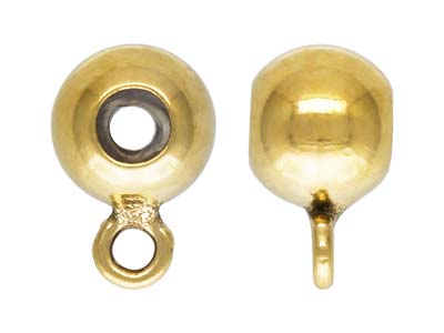Perlina Rotonda Con Fermo In Silicone In Oro Antico, 4 Mm, Con Anello