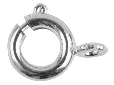 Confezione Da 10 Di Chiusure A Molla, 7 Mm, Placcatura In Argento - Immagine Standard - 1